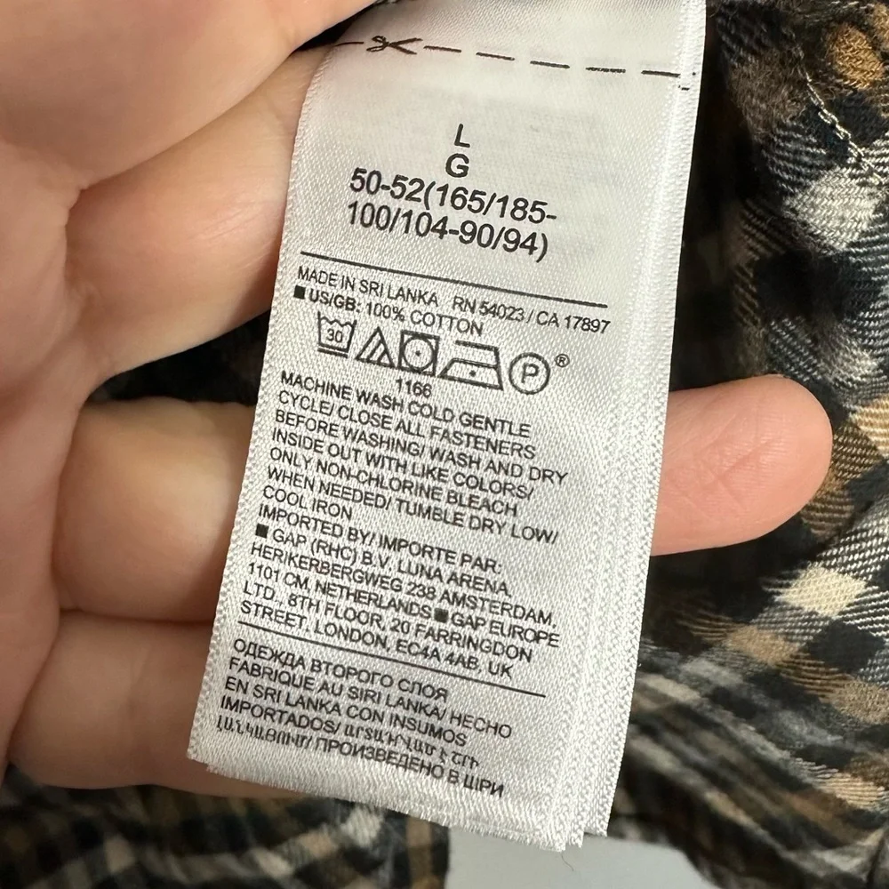Banana Republic Untucked Flannel Shirt Organic Cotton